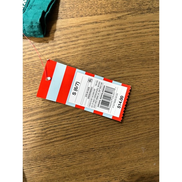 Cat & Jack Boys Shirt S 6/7 Green Geometric Pattern Short Sleeve Button Up - Picture 2 of 3